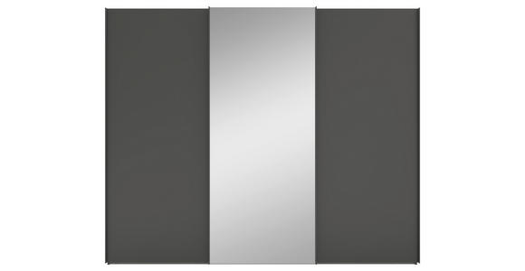 SCHWEBETÜRENSCHRANK 300/223/69 cm 3-türig Anthrazit - Anthrazit/Grau, KONVENTIONELL, Glas/Holzwerkstoff (300/223/69cm) - Novel