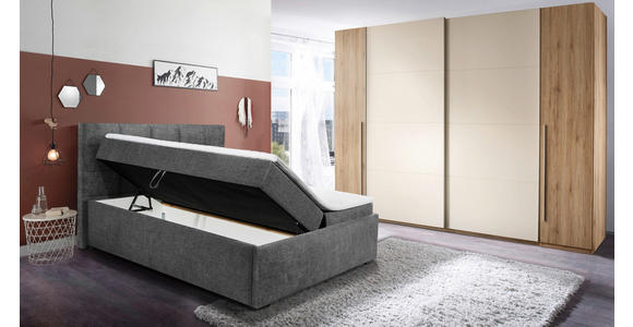 POLSTERBETT Matratze, Bettkasten, Topper Graphitfarben 180/200 cm  - Graphitfarben/Schwarz, KONVENTIONELL, Kunststoff/Textil (180/200cm) - Esposa