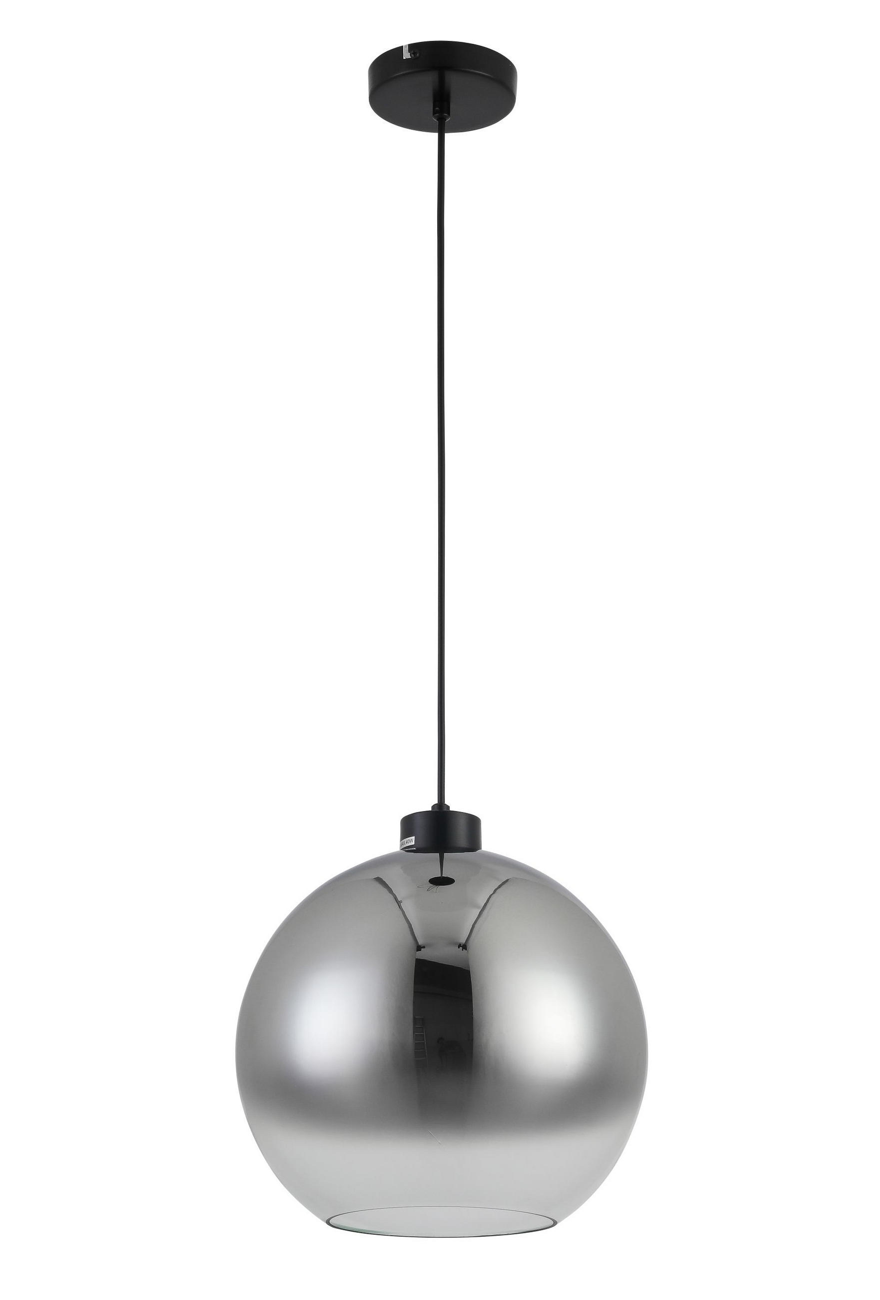 ZÁVESNÉ SVIETIDLO, E27/max 40 W, 30/120 cm - antracitová/chrómová, Lifestyle, kov/sklo (30/120cm) - Dieter Knoll