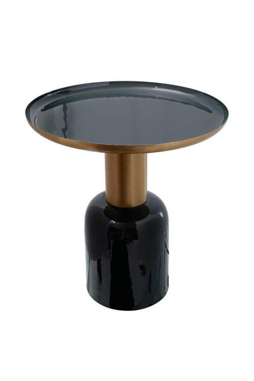BEISTELLTISCH Goldfarben, Dunkelgrün  - Dunkelgrün/Goldfarben, Basics, Metall (49,5/52/49,5cm) - Kayoom