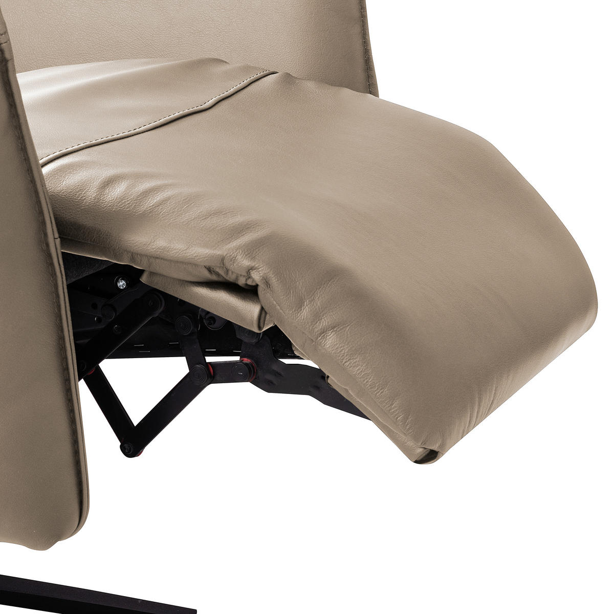 RELAXSESSEL in Leder Hellgrau  - Hellgrau/Schwarz, Design, Leder/Metall (77/107/88cm) - Livetastic