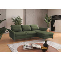 ECKSOFA in Flachgewebe Olivgrün  - Schwarz/Olivgrün, Konventionell, Textil/Metall (264/198cm) - Sit & More