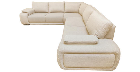 ECKSOFA Creme Struktur Rückenkissen, Rücken echt  - Chromfarben/Creme, KONVENTIONELL, Textil/Metall (310/280cm) - Carryhome