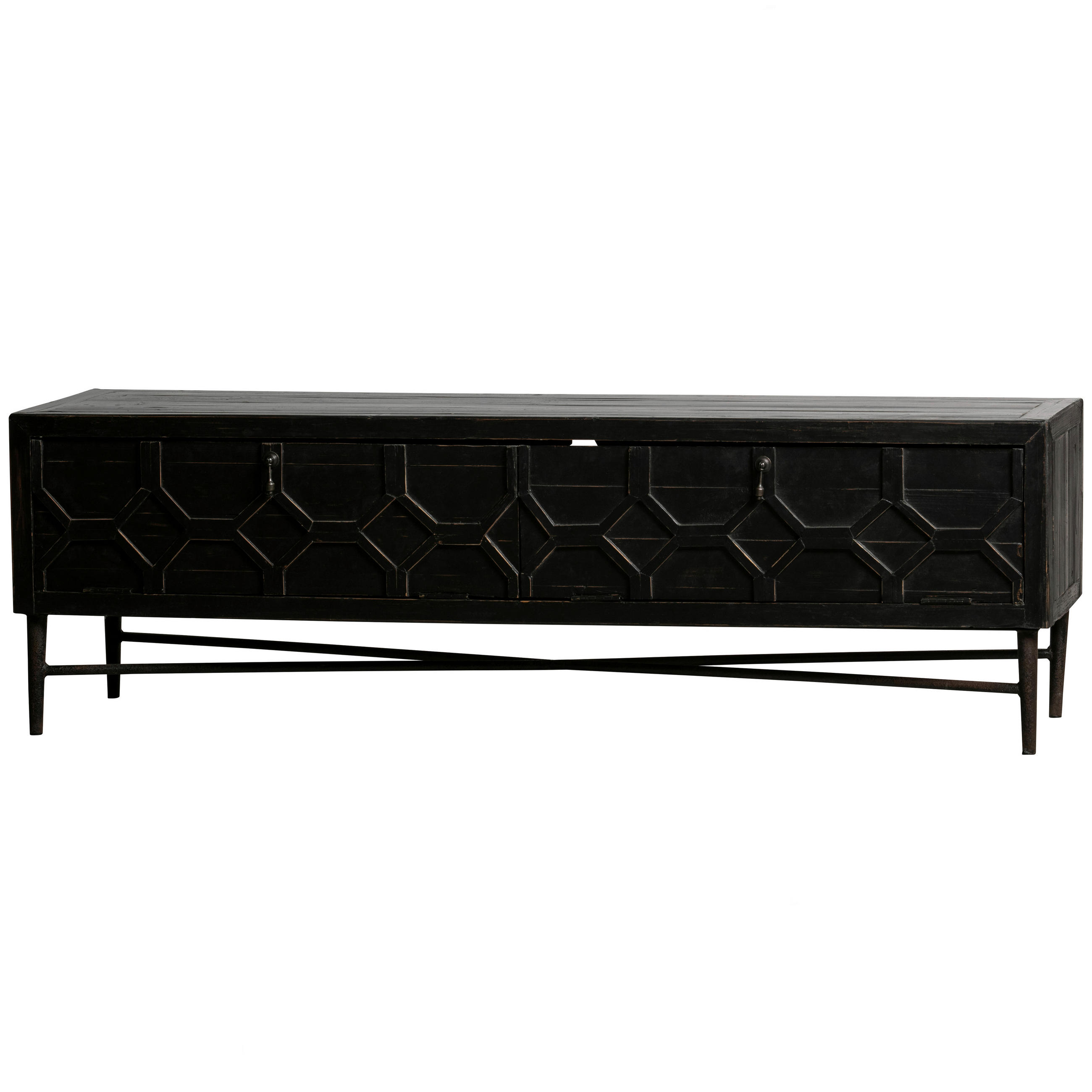 LOWBOARD Bequest  in 160/50/45 cm  - Schwarz, Design, Holz/Metall (160/50/45cm) - Livetastic