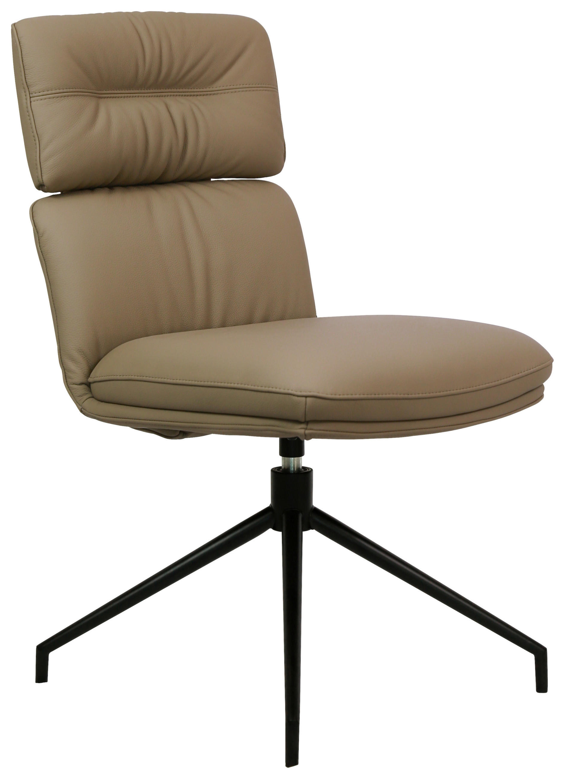 STOL järn äkta läder pigmenterad  - svart/taupe, Design, metall/läder (50/92/64,5cm) - Dieter Knoll