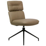 STUHL in Eisen Echtleder pigmentiert Metall, Leder - Taupe/Schwarz, Design, Leder/Metall (50/92/64,5cm) - Dieter Knoll