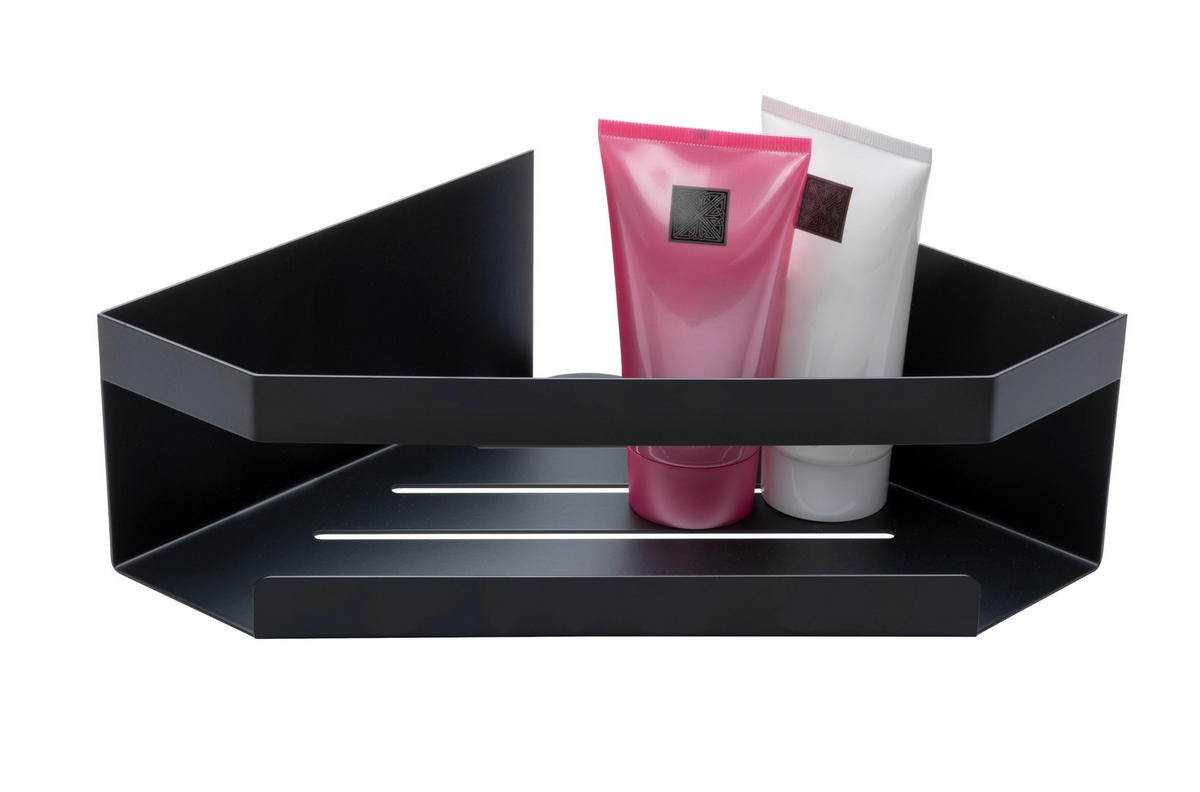 DUSCHABLAGE Metall  - Schwarz, KONVENTIONELL, Metall (28,5/8/18cm) - Schöner Wohnen