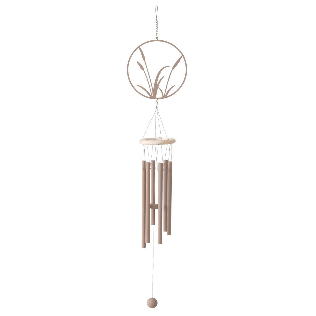 WINDSPIEL - Creme/Braun, Basics, Holz/Textil (74/16/10cm)