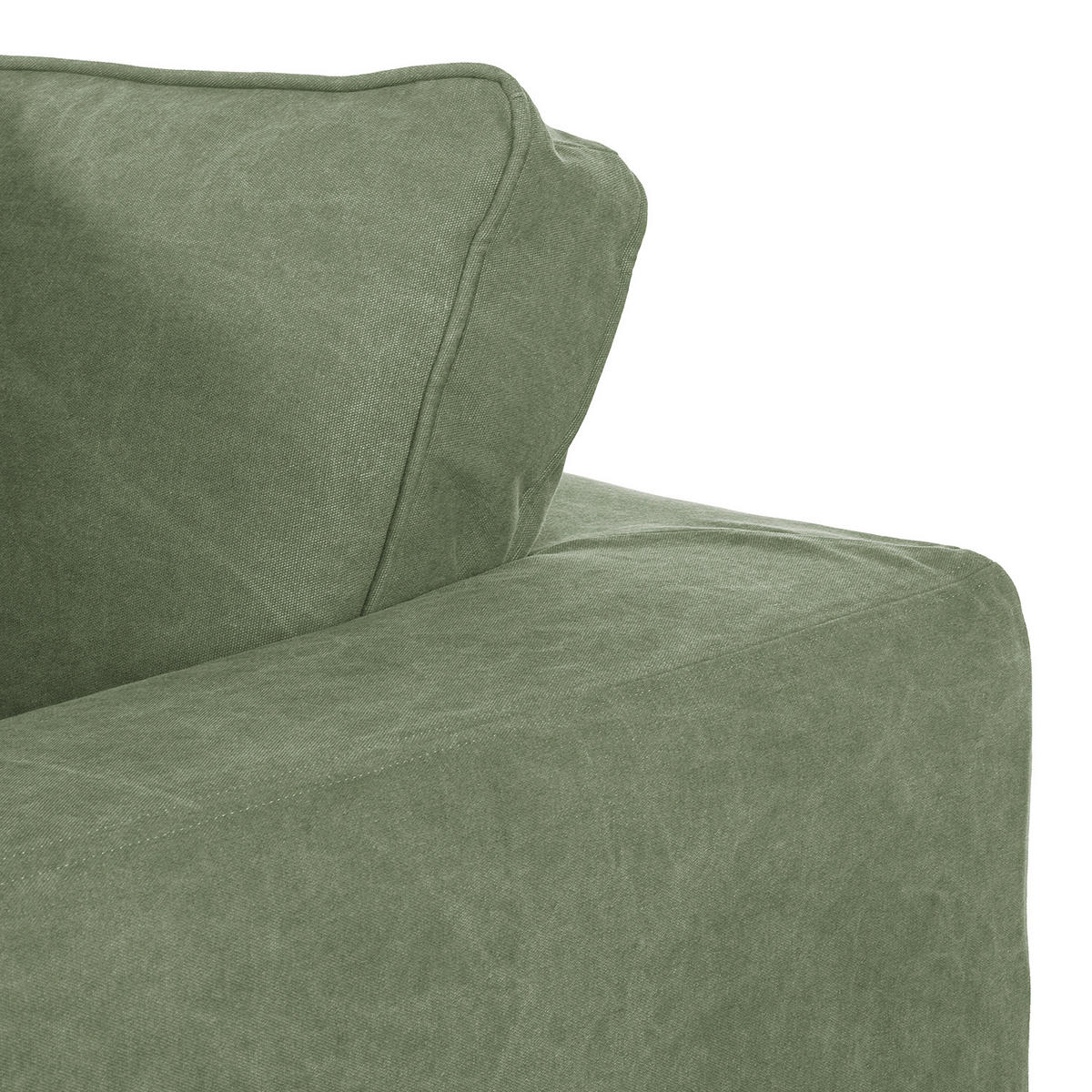 BIGSOFA STELLA in Webstoff Olivgrün  - Schwarz/Olivgrün, Design, Kunststoff/Textil (338/90/119cm) - P & B