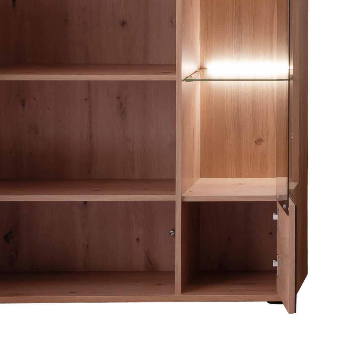 HYLLKOMBINATION  i antracit, ek Bianco  328/193/50 cm  - ek Bianco/svart, Design, metall/trämaterial (328/193/50cm) - MID.YOU