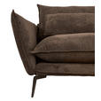 ECKSOFA in Flachgewebe Braun  - Schwarz/Braun, Design, Textil/Metall (338/165cm) - Hom`in