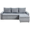 ECKSOFA in Webstoff Grau  - Schwarz/Grau, Konventionell, Kunststoff/Textil (235/158cm) - P & B