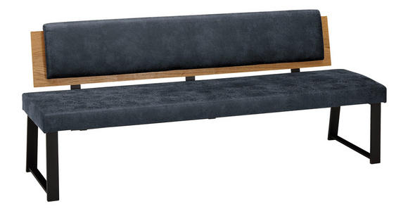 SITZBANK 200/85/60 cm in Dunkelblau - Schwarz/Dunkelblau, MODERN, Holz/Textil (200/85/60cm) - Venda