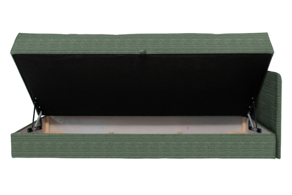 LIEGE Velours Olivgrün  - Schwarz/Olivgrün, KONVENTIONELL, Kunststoff/Textil (205/80/95cm) - Xora