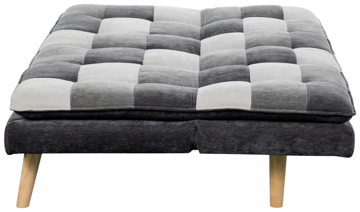 SCHLAFSOFA Chenille Grau, Schwarz, Weiß  - Schwarz/Naturfarben, Design, Holz/Textil (180/77/91cm) - MID.YOU