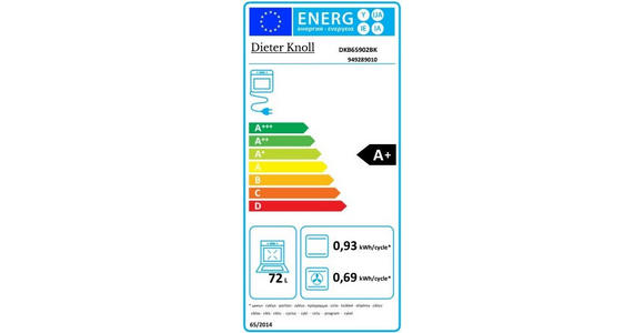 EINBAUBACKOFEN DBK65902XK  - Schwarz, Basics, Metall (59,4/59,5/56,9cm) - Dieter Knoll