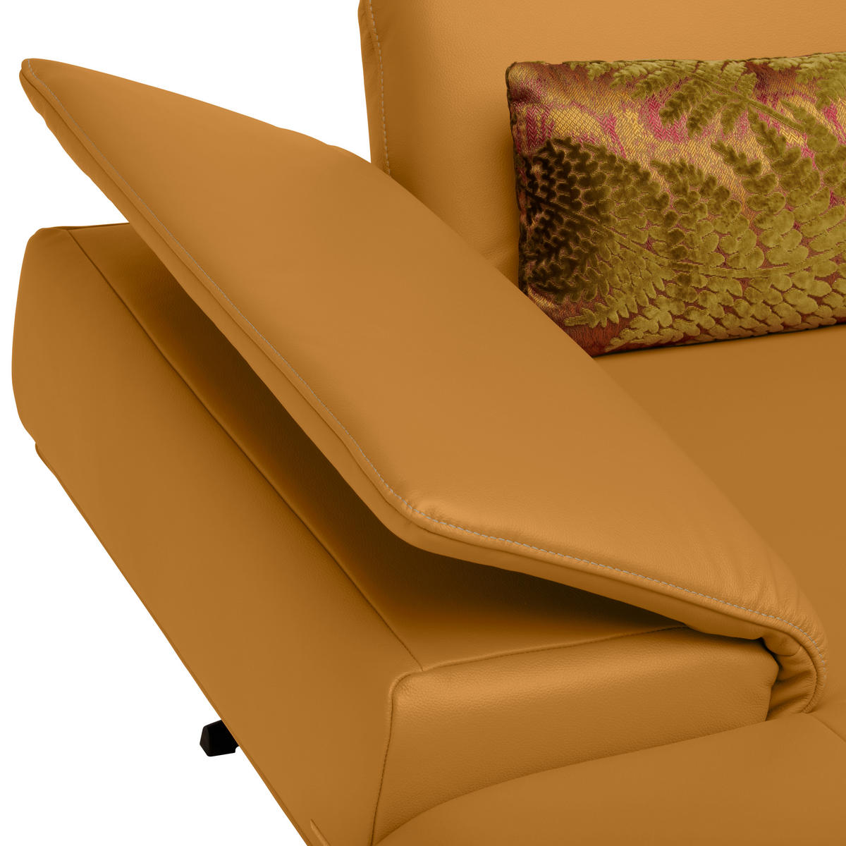 ECKSOFA in Echtleder Goldfarben  - Beige/Goldfarben, Design, Leder/Metall (150/242cm) - Koinor