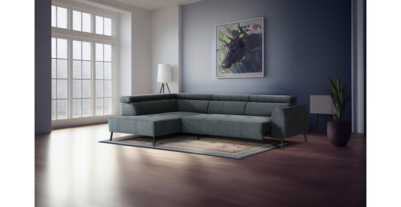 ECKSOFA in Feincord Anthrazit 205/280 cm - Anthrazit/Schwarz, Design, Textil/Metall (205/280cm) - Xora