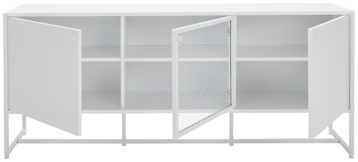 ŠIROKÁ KOMODA, bílá, 180/75/41 cm - bílá, Moderní, kov/kompozitní dřevo (180/75/41cm) - P & B