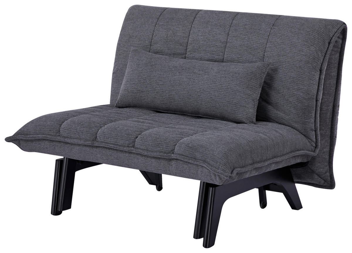 SCHLAFSESSEL Cord Grau    - Schwarz/Grau, Design, Holz/Textil (108/82/102cm) - Stylife