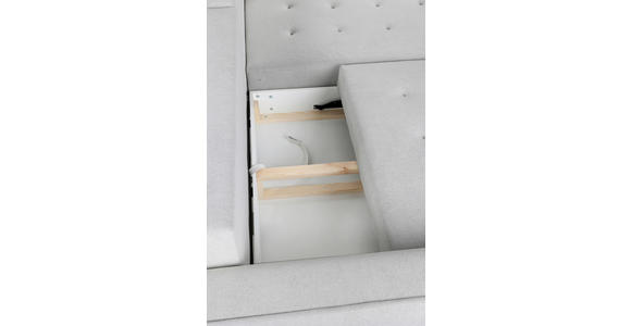 ECKSOFA in Chenille Hellgrau - Hellgrau/Schwarz, KONVENTIONELL, Holz/Textil (266/180cm) - Carryhome