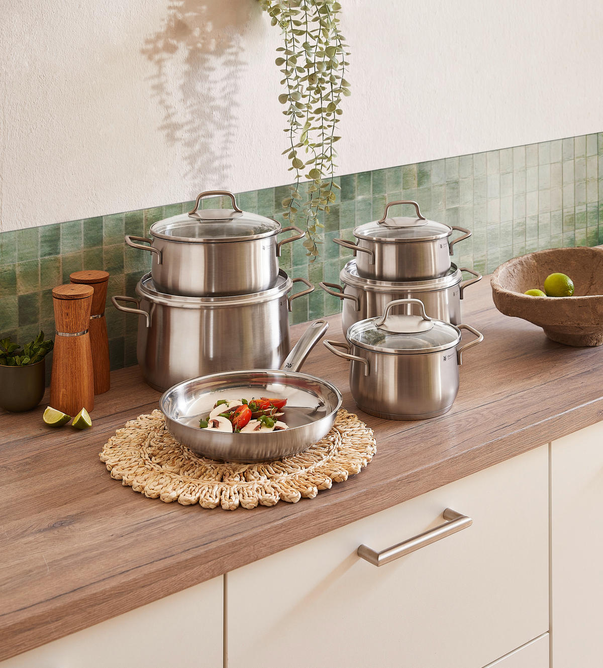 KOCHTOPFSET Brilliant 6-teilig  - Klar/Edelstahlfarben, Design, Glas/Metall - WMF