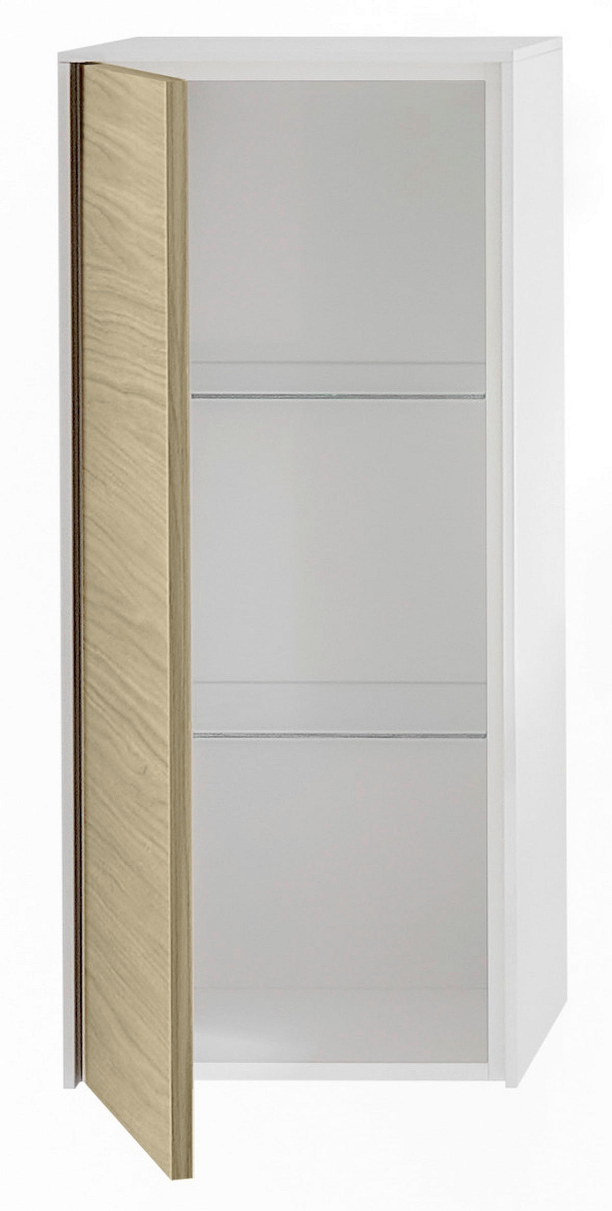 MIDISCHRANK 37/85/33 cm  - Eichefarben/Weiß, Design, Glas/Holzwerkstoff (37/85/33cm) - Musterring