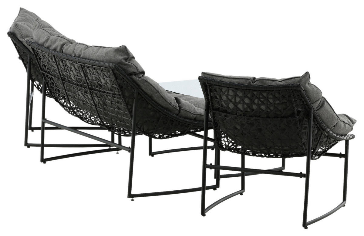 LOUNGEGRUPP  - grå/svart, Klassisk, metall/textil - Gardenson