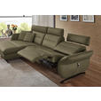 ECKSOFA in Echtleder Olivgrün  169/298 cm  - Schwarz/Olivgrün, Design, Leder/Metall (169/298cm) - Dieter Knoll