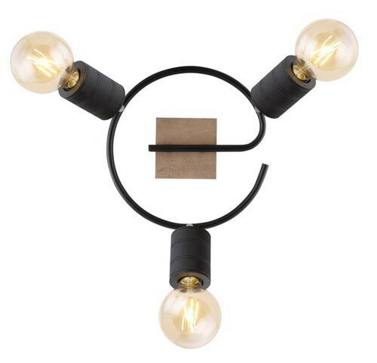 REFLEKTOR  Josella      29/18 cm       - črna/temno rjava, Design, kovina/les (29/18cm) - Globo