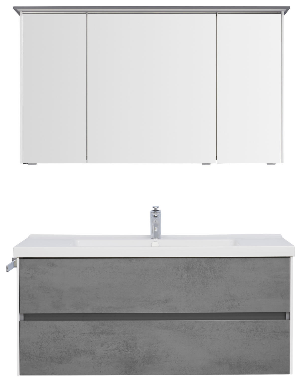 KUPATILO  bela, tamnosiva  - tamnosiva/bela, Dizajnerski, staklo/pločasti materijal (121cm) - Dieter Knoll