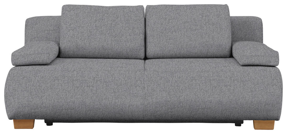 BOXSPRINGSOFA in Webstoff Hellgrau  - Hellgrau/Naturfarben, Modern, Holz/Textil (205/93/108cm) - Venda