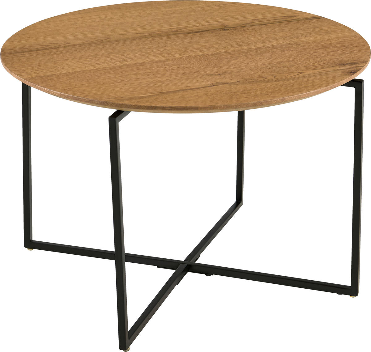 COUCHTISCHSET Eiche furniert 80/60/80/60/43/39 cm rund Schwarz, Eichefarben  - Eichefarben/Schwarz, Design, Holz/Holzwerkstoff (80/60/80/60/43/39cm) - Carryhome