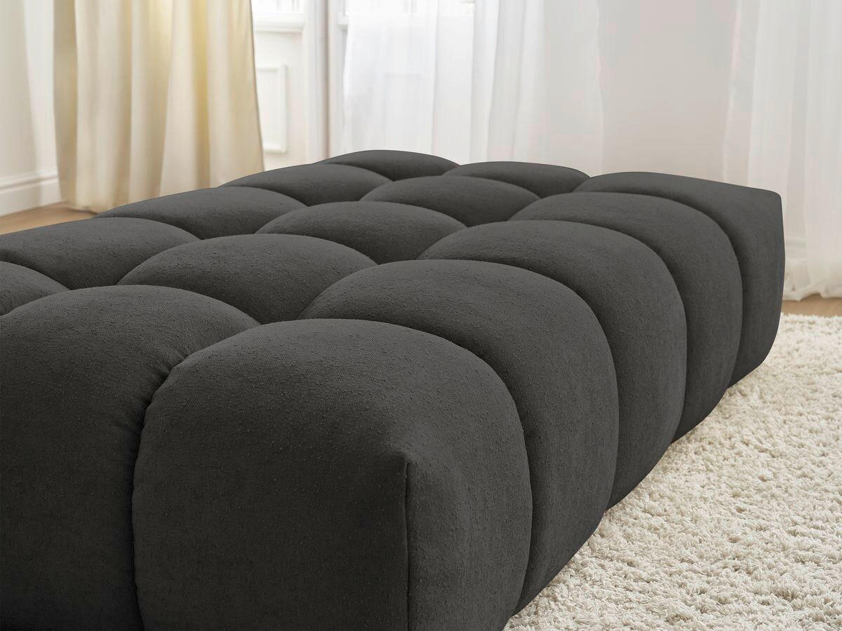 HOCKER EVEREST Struktur Schwarz  - Schwarz, MODERN, Kunststoff/Textil (166/100/40cm)