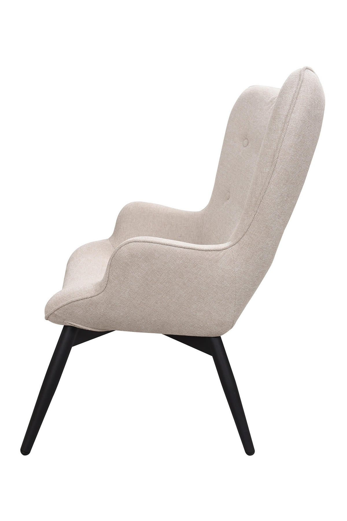 SESSEL in Struktur Beige  - Beige/Schwarz, MODERN, Textil/Metall (80/92/99cm) - Livetastic