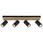 STRAHLER 56/8/12,5 cm   - Schwarz/Pinienfarben, Natur, Holz/Metall (56/8/12,5cm) - Novel