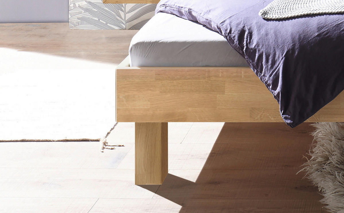 BETT 140/200 cm  in Eiche Bianco   - Eiche Bianco/Eichefarben, Natur, Holz (140/200cm) - Hasena