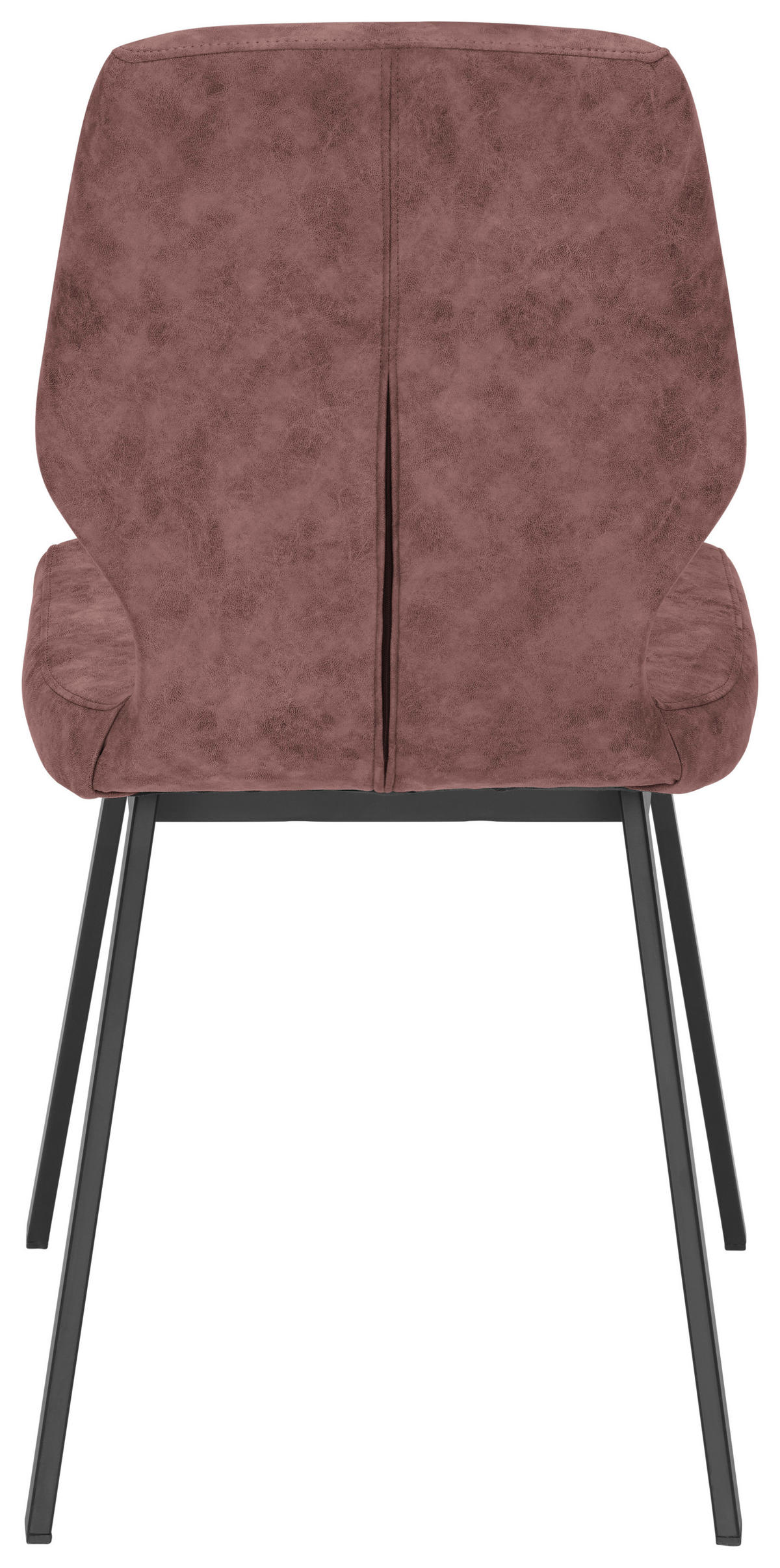 STUHL  in Eisen Mikrofaser  - Altrosa/Schwarz, Modern, Textil/Metall (46/91/61cm) - Venda