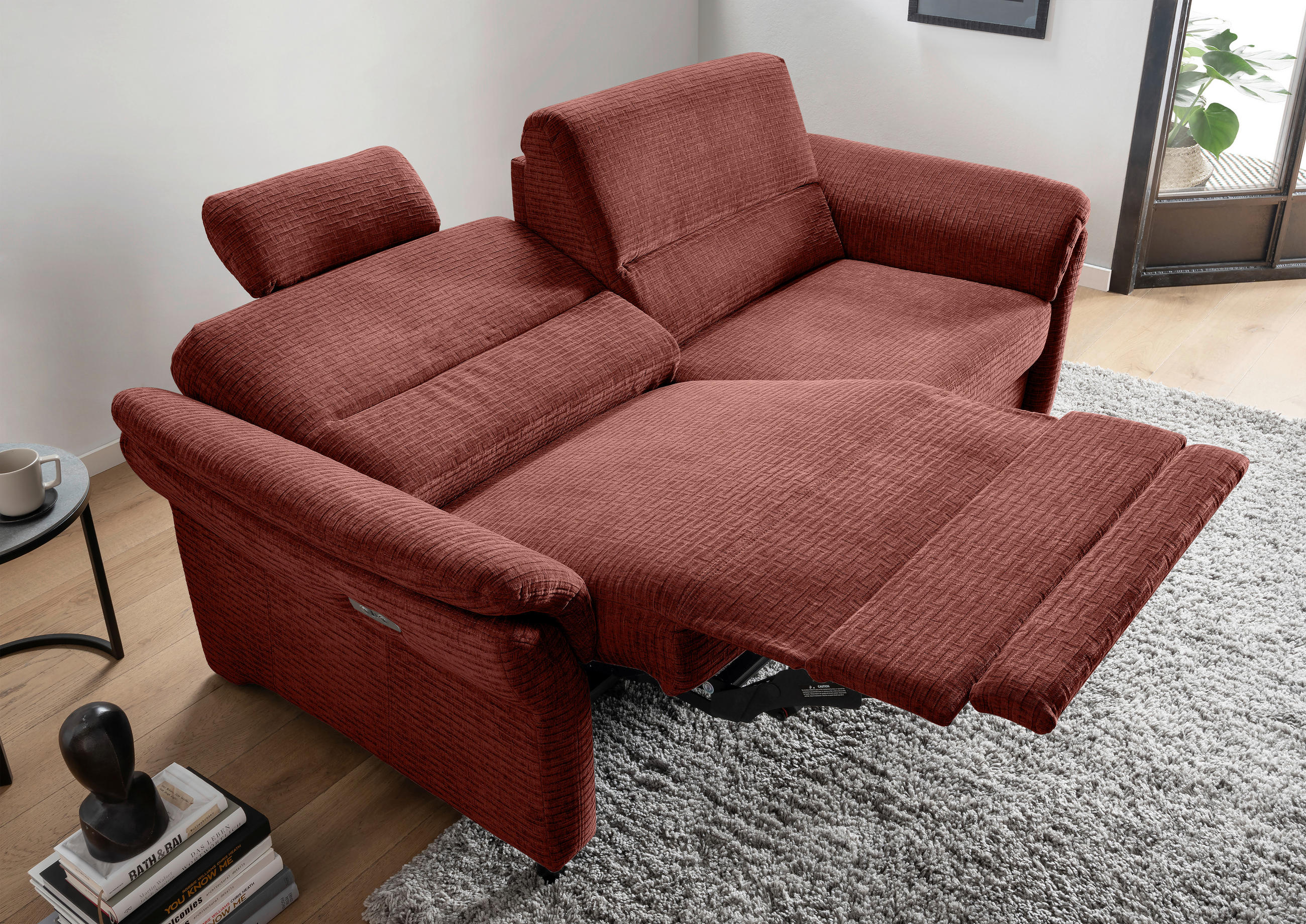 3-SITZER-SOFA in Mikrofaser Koralle  - Koralle/Schwarz, MODERN, Holz/Textil (192/90/89cm) - Livetastic