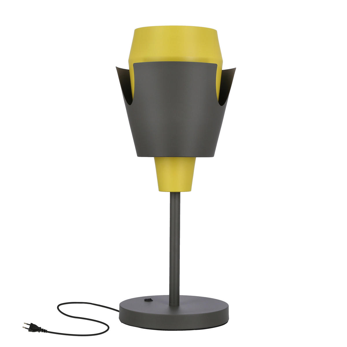 TISCHLEUCHTE 20/20/54 cm   - Gelb/Grau, Design, Metall (20/20/54cm)