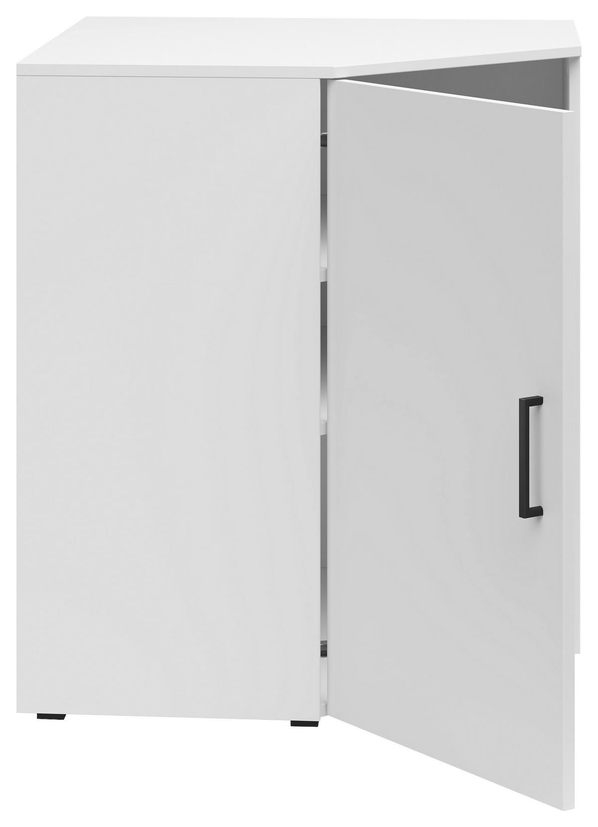 ECKKOMMODE 71,5/83/71,5 cm  in Weiss  - Weiss/Anthrazit, Modern, Holzwerkstoff/Kunststoff (71,5/83/71,5cm) - Carryhome