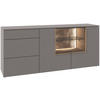 SIDEBOARD Grau, Wildeiche  191,9/84/44,9 cm  - Wildeiche/Grau, Design, Glas/Holz (191,9/84/44,9cm) - Voglauer
