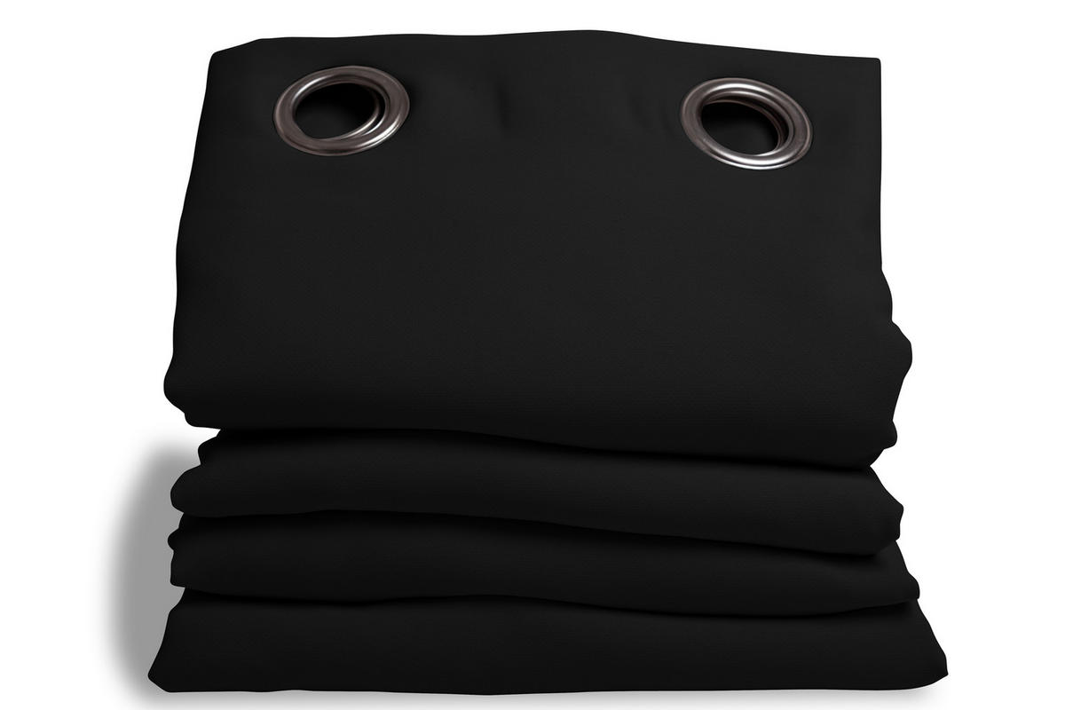 LÄRMSCHUTZVORHANG black-out (lichtundurchlässig) 145/250 cm   - Schwarz, Basics, Textil (145/250cm)