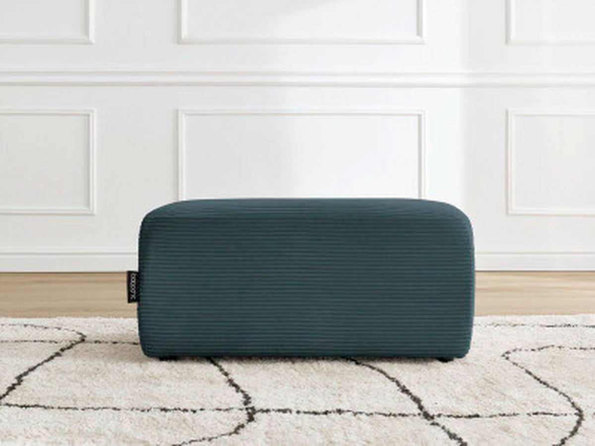 HOCKER ATILLA Cord Dunkelblau  - Schwarz/Dunkelblau, MODERN, Kunststoff/Textil (92/44/48cm)