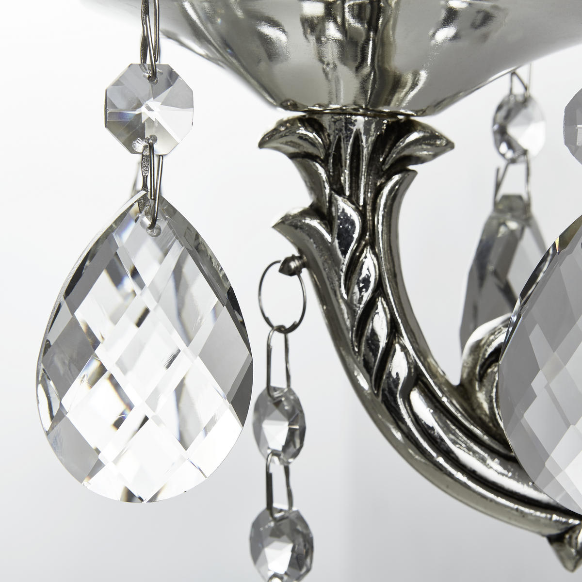 KRISTALL-WANDLEUCHTE 27/42 cm   - Silberfarben, KONVENTIONELL, Metall (27/42cm) - Glandor