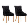 STUHL-SET 2 Stück  in Samt Holz, Textil  - Schwarz/Naturfarben, Design, Holz/Textil (56/91/63cm) - Livetastic