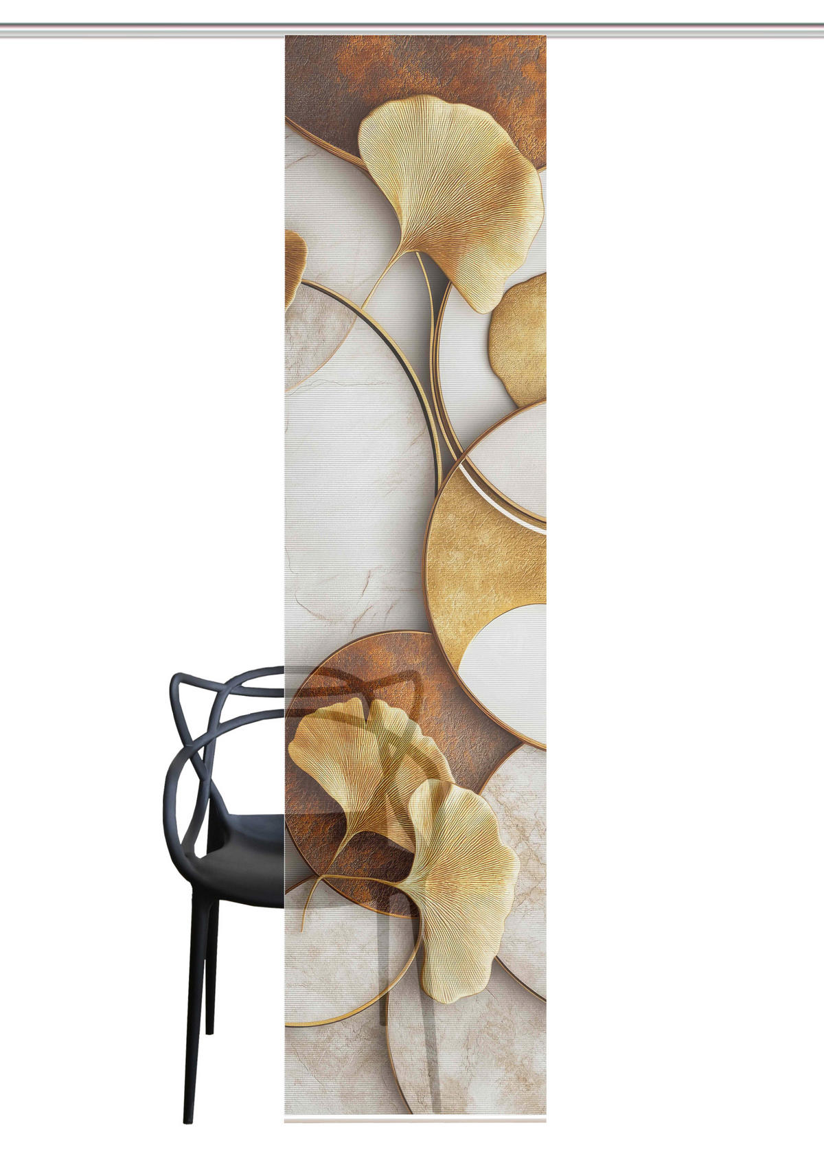 FLÄCHENVORHANG   blickdicht  60/245 cm   - Cognac/Goldfarben, Natur, Textil (60/245cm)