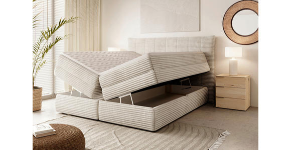 BOXSPRINGBETT 160/200 cm  in Beige  - Beige/Schwarz, Design, Kunststoff/Textil (160/200cm) - Esposa