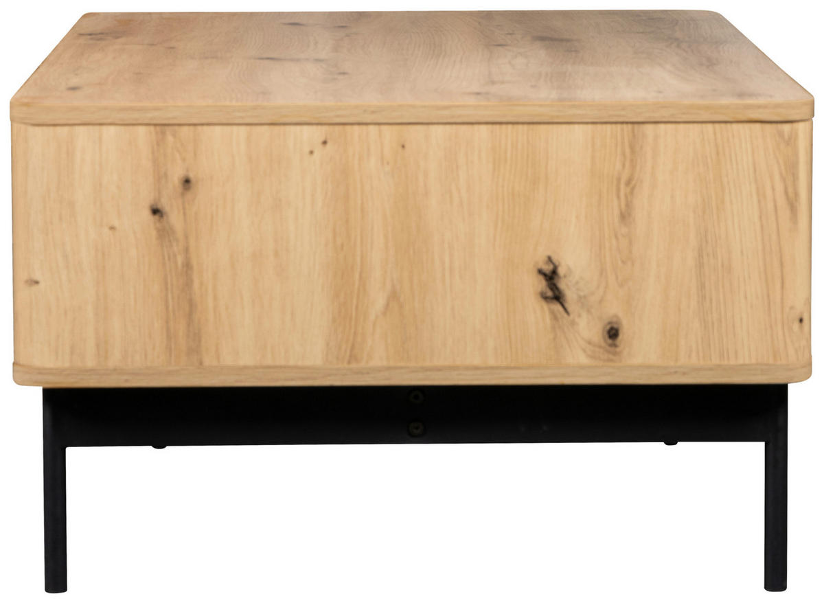 COUCHTISCH 110/60/37 cm rechteckig Schwarz, Eiche Artisan  - Schwarz/Eiche Artisan, Design, Holzwerkstoff/Metall (110/60/37cm) - MID.YOU