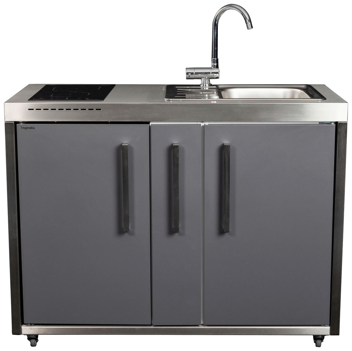 OUTDOORKÜCHE  - Schieferfarben/Edelstahlfarben, Basics, Metall (127/98/62cm)